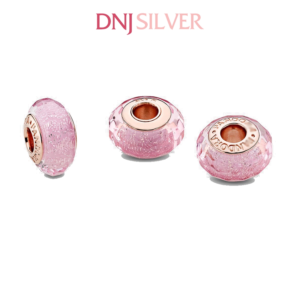 [Chính hãng] Charm bạc 925 cao cấp - Charm  Rose Pink Shimmering Murano Glass thích hợp để mix vòng tay charm bạc cao cấp - DN704