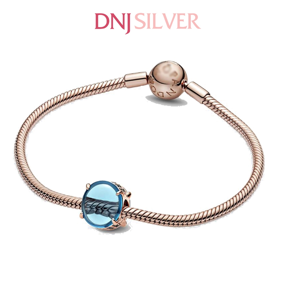 [Chính hãng] Charm bạc 925 cao cấp - Charm Blue Oval Cabochon thích hợp để mix vòng tay charm bạc cao cấp - DN702