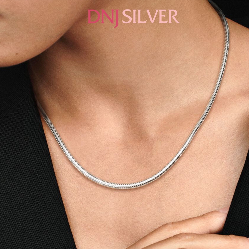 Dây chuyền bạc 925 cao cấp - Dây chuyền Moments Snake Chain dành cho nam và nữ, có thể mix thêm hạt charm tùy thích