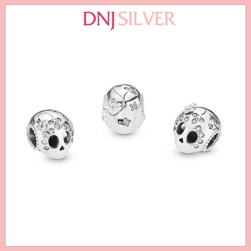 [Chính hãng] Charm bạc 925 cao cấp - Charm Sparkling Skull thích hợp để mix vòng tay charm bạc cao cấp - DN609