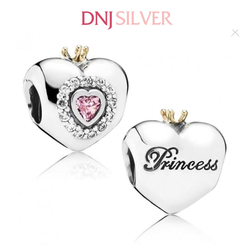 [Chính hãng] Charm bạc 925 cao cấp - Charm Princess Heart thích hợp để mix vòng tay charm bạc cao cấp - DN638