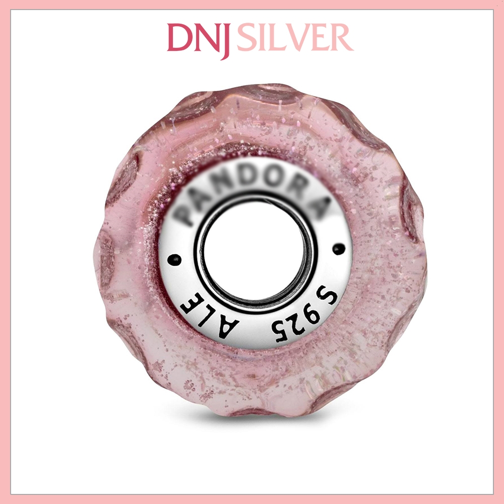 [Chính hãng] Charm bạc 925 cao cấp - Charm Wavy Fancy Pink Murano Glass thích hợp để mix vòng tay charm bạc cao cấp - DN555