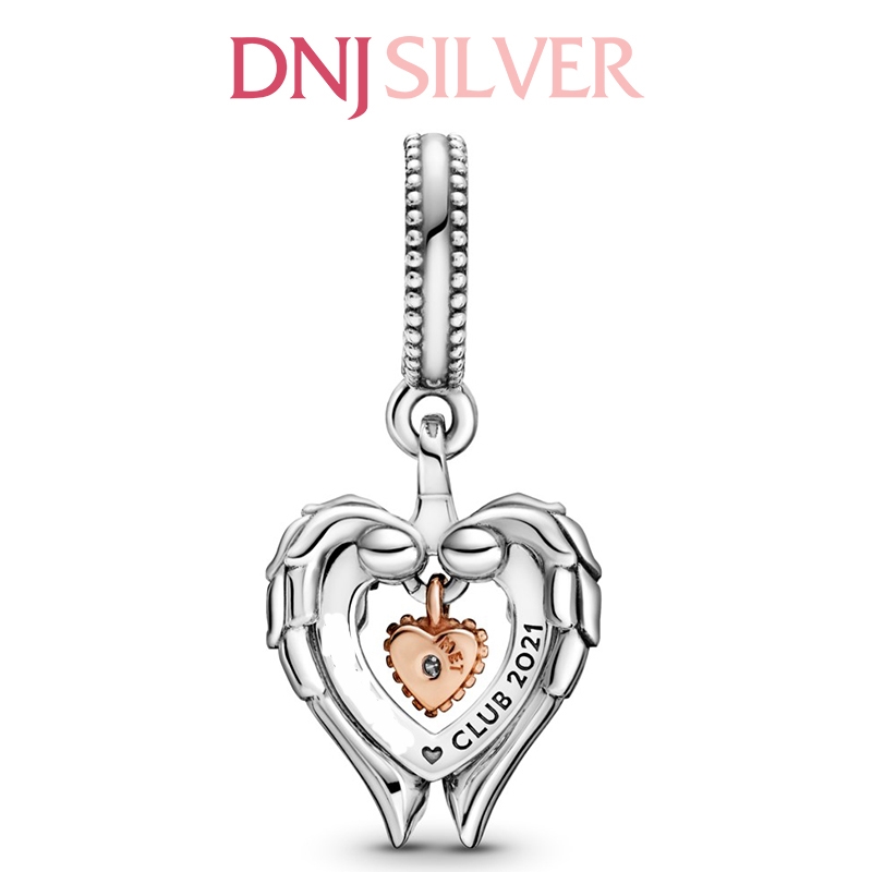 [Chính hãng] Charm bạc 925 cao cấp - Charm Club 2021 Angel Wings & Heart Dangle thích hợp để mix vòng tay charm bạc cao cấp - DN450