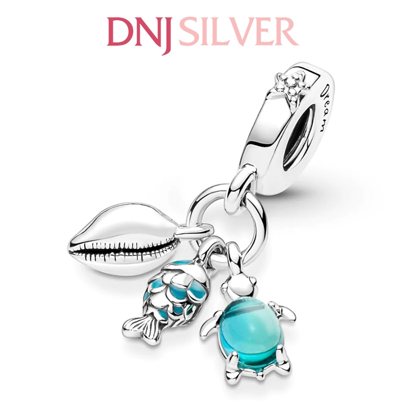 [Chính hãng] Charm bạc 925 cao cấp - Charm Fish, Sea Turtle & Conch Triple Dangle thích hợp để mix vòng tay charm bạc cao cấp - DN479