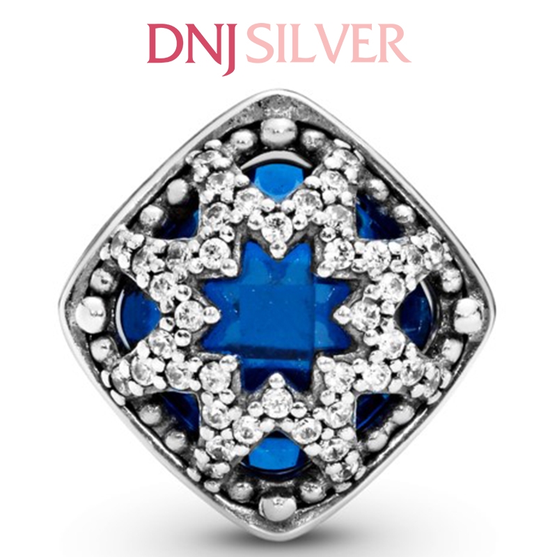 [Chính hãng] Charm bạc 925 cao cấp - Charm Square Blue Star thích hợp để mix vòng tay charm bạc cao cấp - DN232
