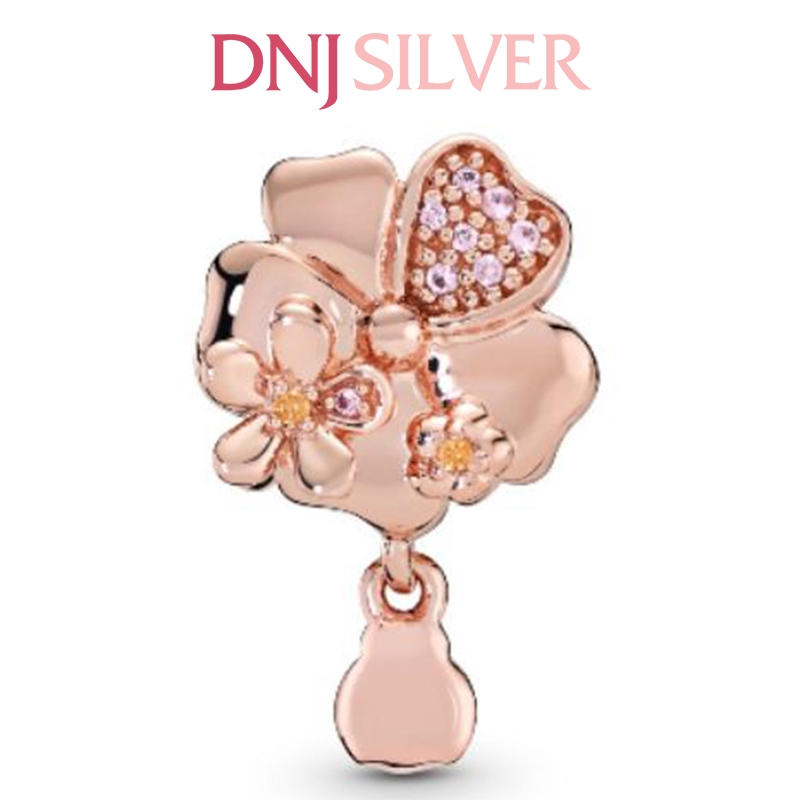 [Chính hãng] Charm bạc 925 cao cấp - Charm Pavé Flower & Ladybird Dangle thích hợp để mix vòng tay charm bạc cao cấp - DN449