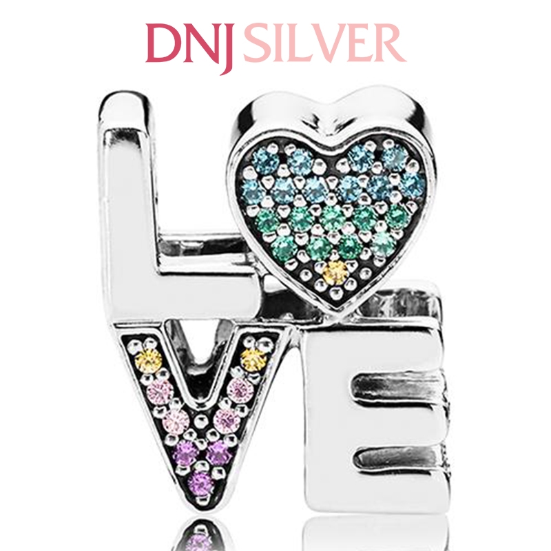 [Chính hãng] Charm bạc 925 cao cấp - Charm Multi Color Love thích hợp để mix vòng tay charm bạc cao cấp - DN379