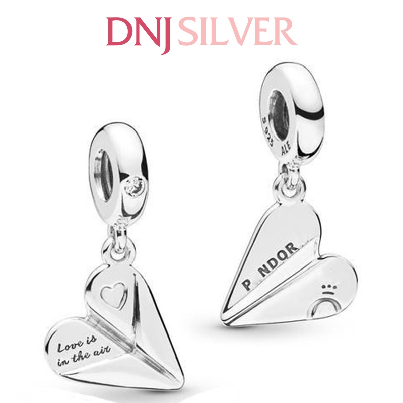 [Chính hãng] Charm bạc 925 cao cấp - Charm Heart Paper Plane Dangle thích hợp để mix vòng tay charm bạc cao cấp - DN454