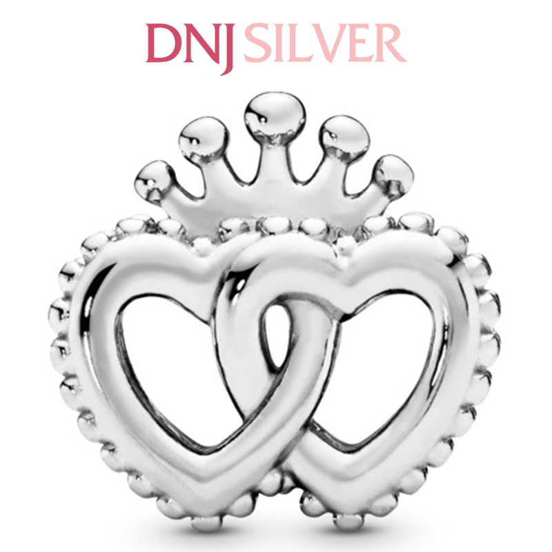 [Chính hãng] Charm bạc 925 cao cấp - Charm Crown & Interwined Hearts thích hợp để mix vòng tay charm bạc cao cấp - DN355