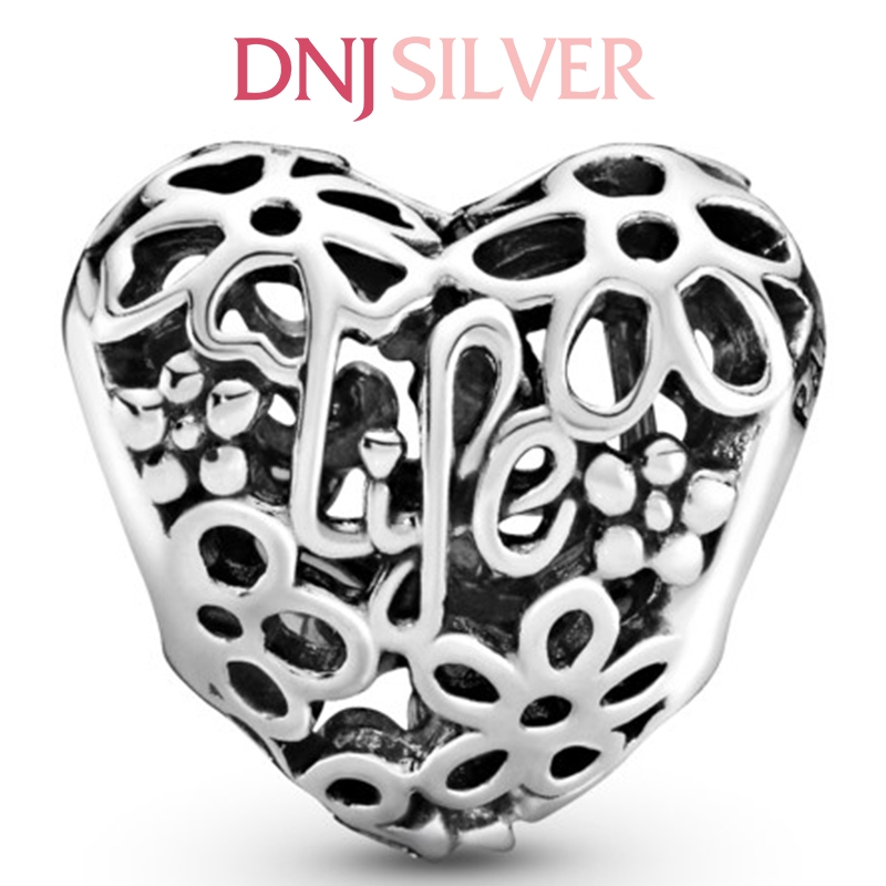 [Chính hãng] Charm bạc 925 cao cấp - Charm Openwork Spring Heart thích hợp để mix vòng tay charm bạc cao cấp - DN346