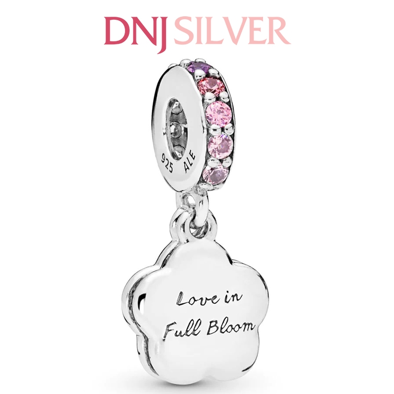 [Chính hãng] Charm bạc 925 cao cấp - Charm Pavé Peach Blossom Flower thích hợp để mix vòng tay charm bạc cao cấp - DN342