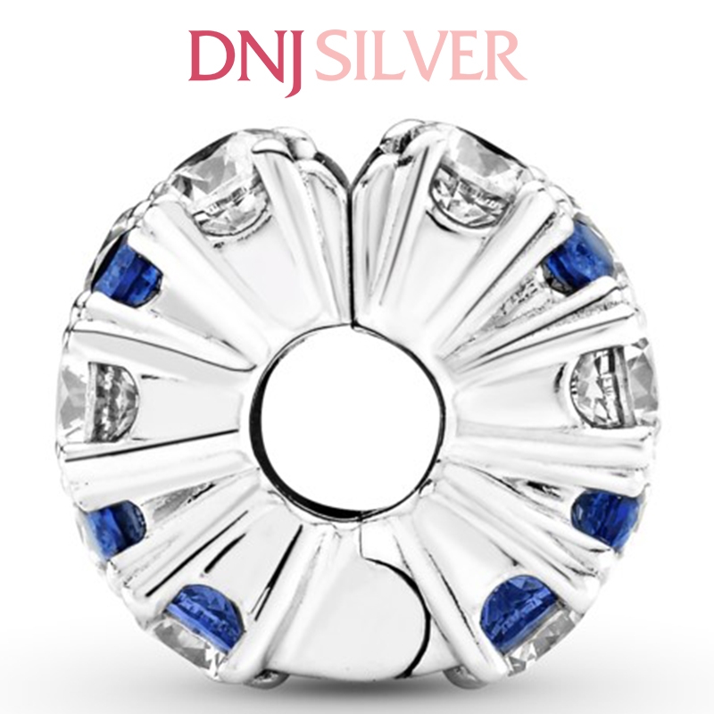 [Chính hãng] Charm bạc 925 cao cấp - Charm Clear & Blue Sparkling Clip thích hợp để mix vòng tay charm bạc cao cấp - DN170