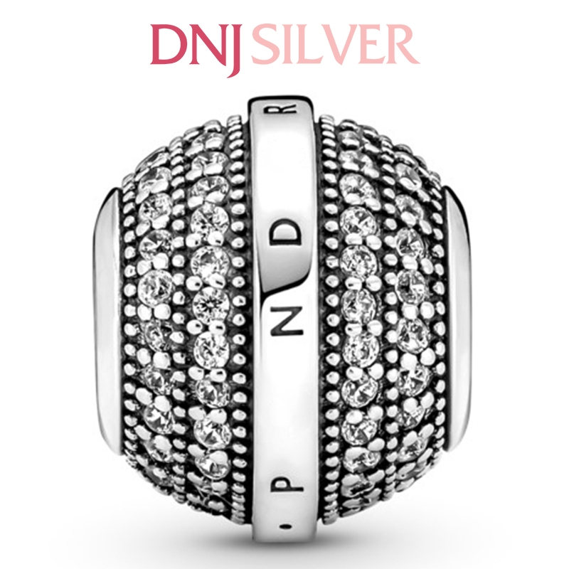 [Chính hãng] Charm bạc 925 cao cấp - Charm Pave & Logo thích hợp để mix vòng tay charm bạc cao cấp - DN084