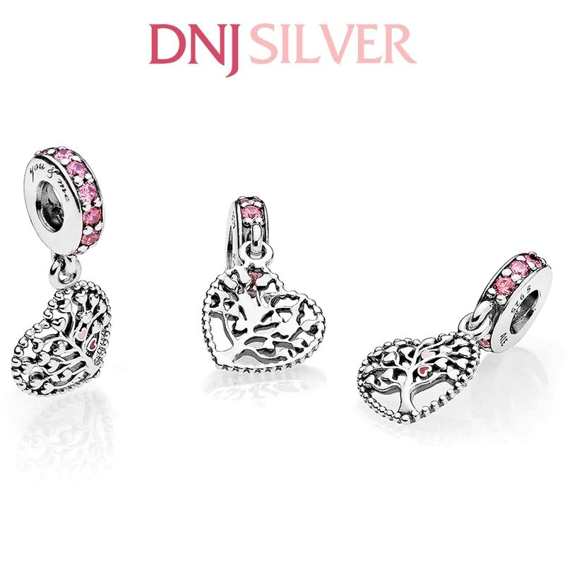 [Chính hãng] Charm bạc 925 cao cấp - Charm Pink Family Tree Dangle thích hợp để mix vòng tay charm bạc cao cấp - DN446