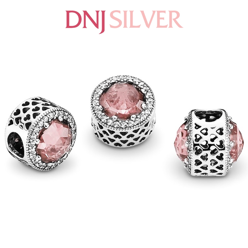 [Chính hãng] Charm bạc 925 cao cấp - Charm Abstract Pink Crystal thích hợp để mix vòng tay charm bạc cao cấp - DN281