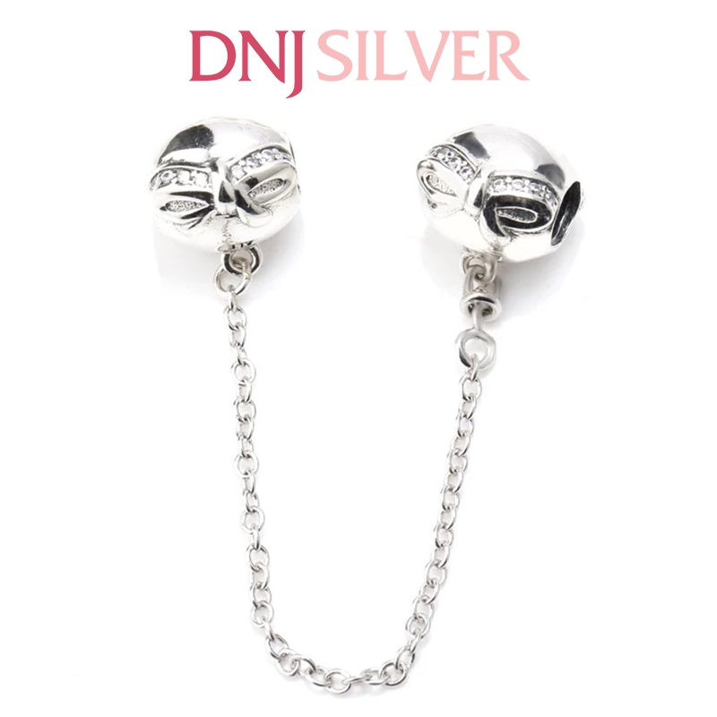 [Chính hãng] Charm bạc 925 cao cấp - Charm Dainty Bow Safety Chain thích hợp để mix vòng tay charm bạc cao cấp - DN445