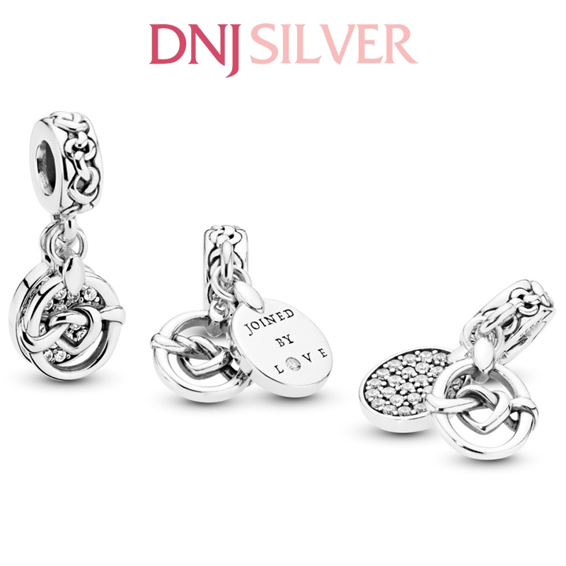 [Chính hãng] Charm bạc 925 cao cấp - Charm Knotted Hearts Dangle thích hợp để mix vòng tay charm bạc cao cấp - DN455