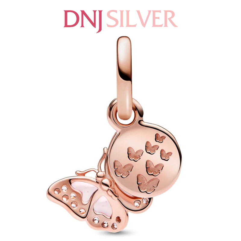 [Chính hãng] Charm bạc 925 cao cấp - Charm Pink Butterfly & Quote Double Dangle thích hợp để mix vòng tay charm bạc cao cấp - DN489