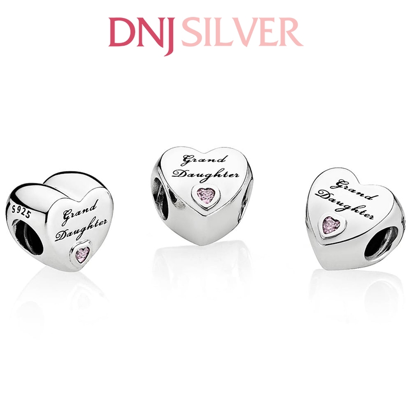 [Chính hãng] Charm bạc 925 cao cấp - Charm Grand daughter Heart thích hợp để mix vòng tay charm bạc cao cấp - DN461