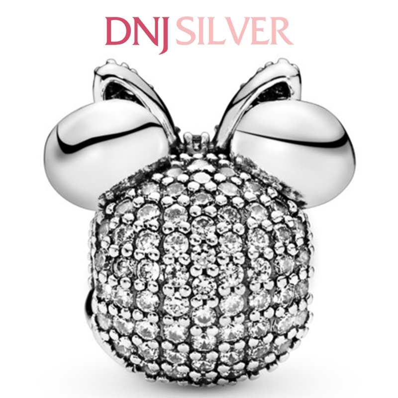 [Chính hãng] Charm bạc 925 cao cấp - Charm Disney Minnie Mouse Pink Pavé Bow Clip thích hợp để mix vòng tay charm bạc cao cấp - DN278
