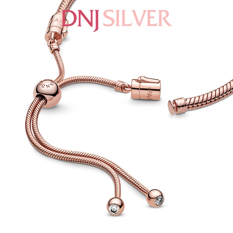 Vòng tay charm bạc 925 cao cấp - Vòng charm Moments Snake Chain Slider - Vòng tay dành cho nam và nữ - Vòng mềm