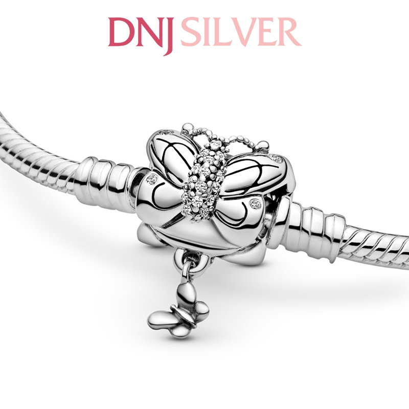 Vòng tay charm bạc 925 cao cấp - Vòng charm Moments Butterfly Clasp Snake Chain - Vòng tay dành cho nam và nữ - Vòng mềm