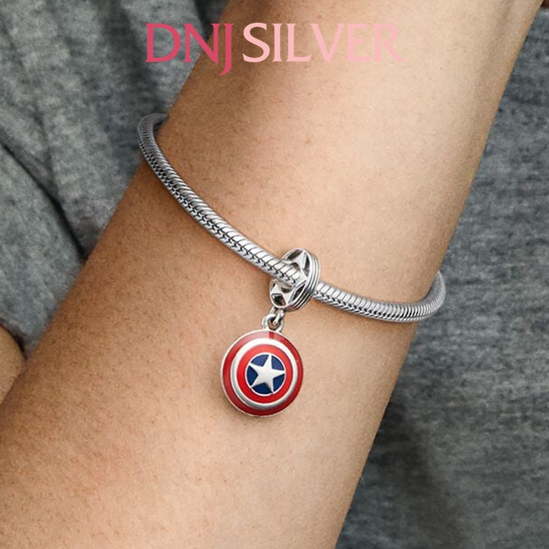 [Chính hãng] Charm bạc 925 cao cấp - Charm Marvel The Avengers Captain America Shield Dangle thích hợp để mix vòng tay charm bạc cao cấp - DN498