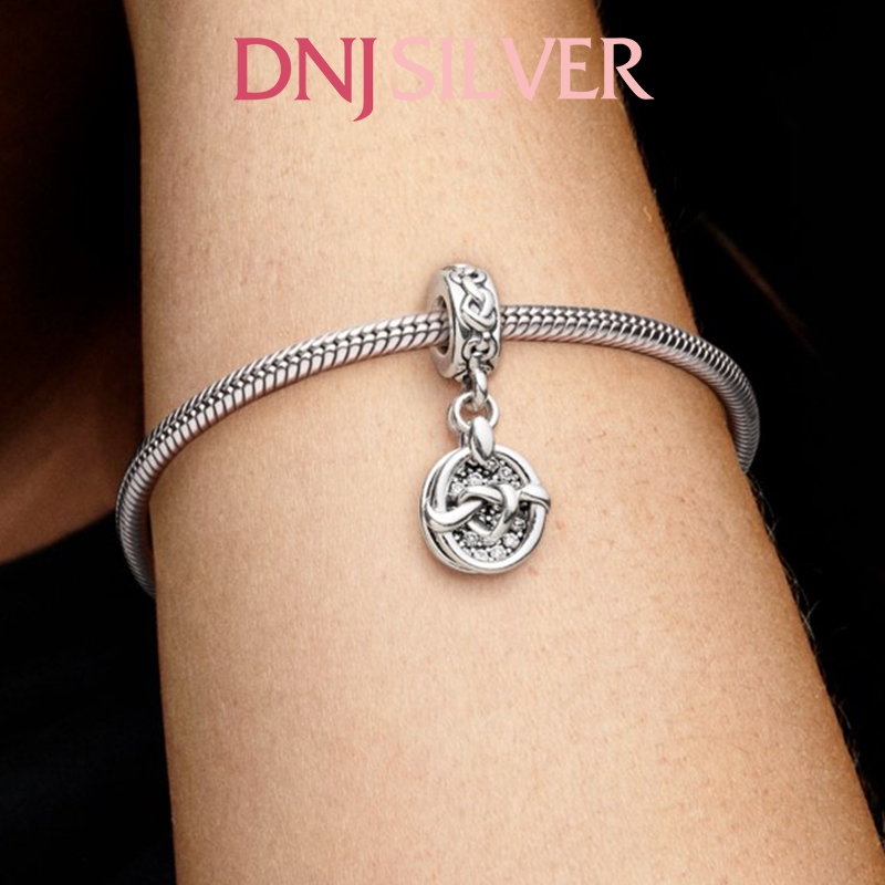 [Chính hãng] Charm bạc 925 cao cấp - Charm Knotted Hearts Dangle thích hợp để mix vòng tay charm bạc cao cấp - DN455