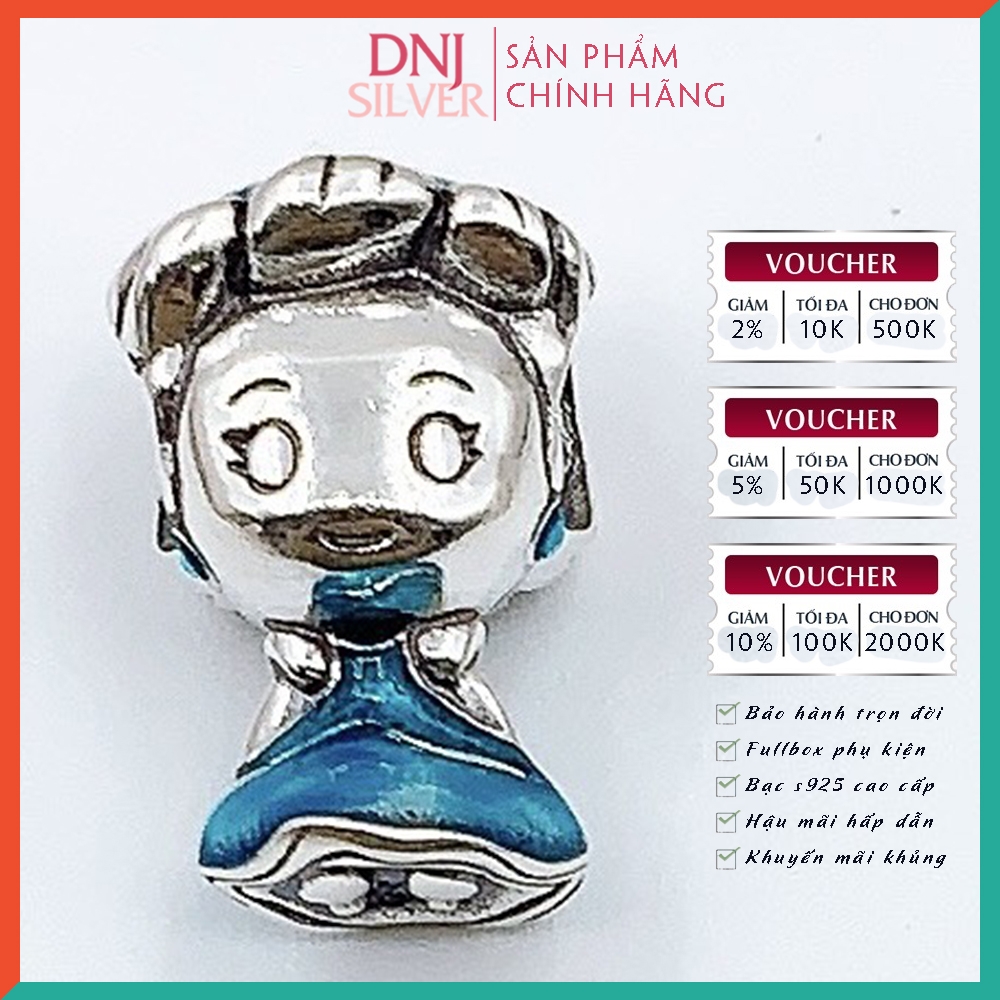 Vòng tay charm bạc 925 cao cấp - Bộ Vòng Charm Nàng Công chúa Lọ Lem  - Vòng tay dành cho nam và nữ