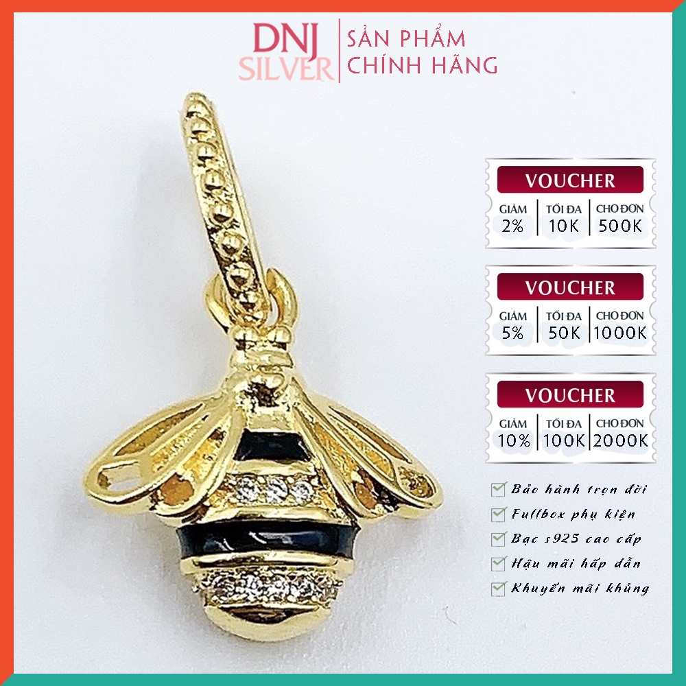 Vòng tay charm bạc 925 cao cấp - Bộ Vòng charm Chú Ong chăm chỉ với tình yêu công việc - Vòng tay dành cho nam và nữ