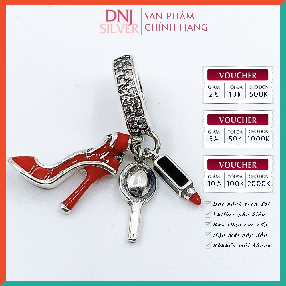 Vòng tay charm bạc 925 cao cấp - Bộ Vòng Charm Cô nàng quyến rũ với khát khao yêu thương - Vòng tay dành cho nam và nữ
