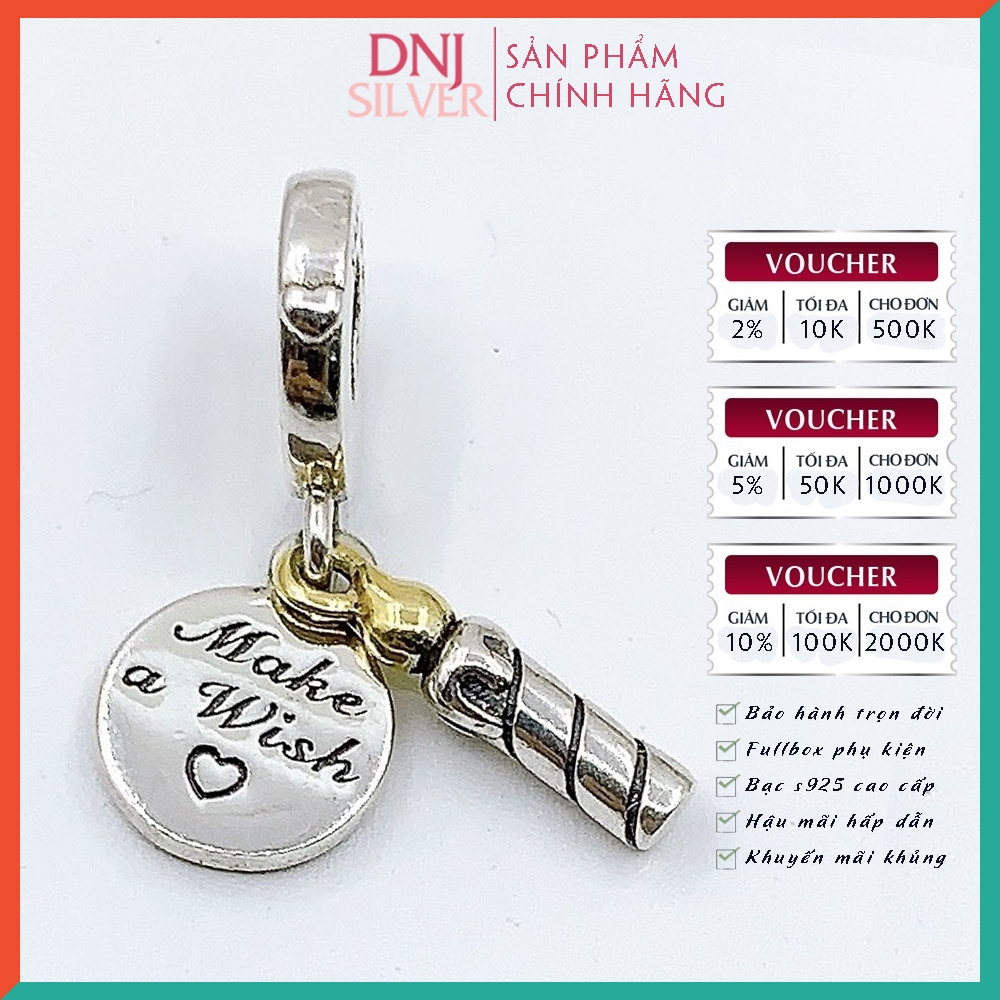 Vòng tay charm bạc 925 cao cấp - Bộ Vòng charm Chúc mừng sinh nhật với tình yêu, may mắn - Vòng tay dành cho nam và nữ