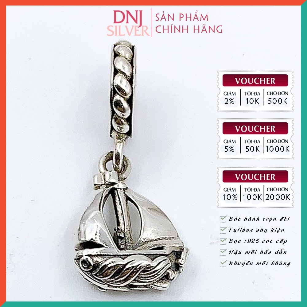 Vòng tay charm bạc 925 cao cấp - Bộ Vòng charm Con thuyền tình yêu tìm nơi đậu bến - Vòng tay dành cho nam và nữ