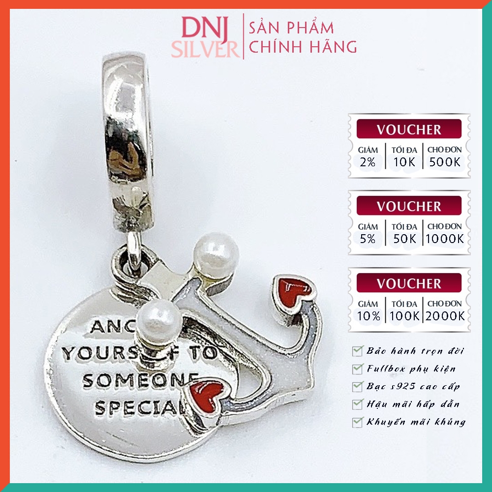 Vòng tay charm bạc 925 cao cấp - Bộ Vòng charm Con thuyền tình yêu tìm nơi đậu bến - Vòng tay dành cho nam và nữ