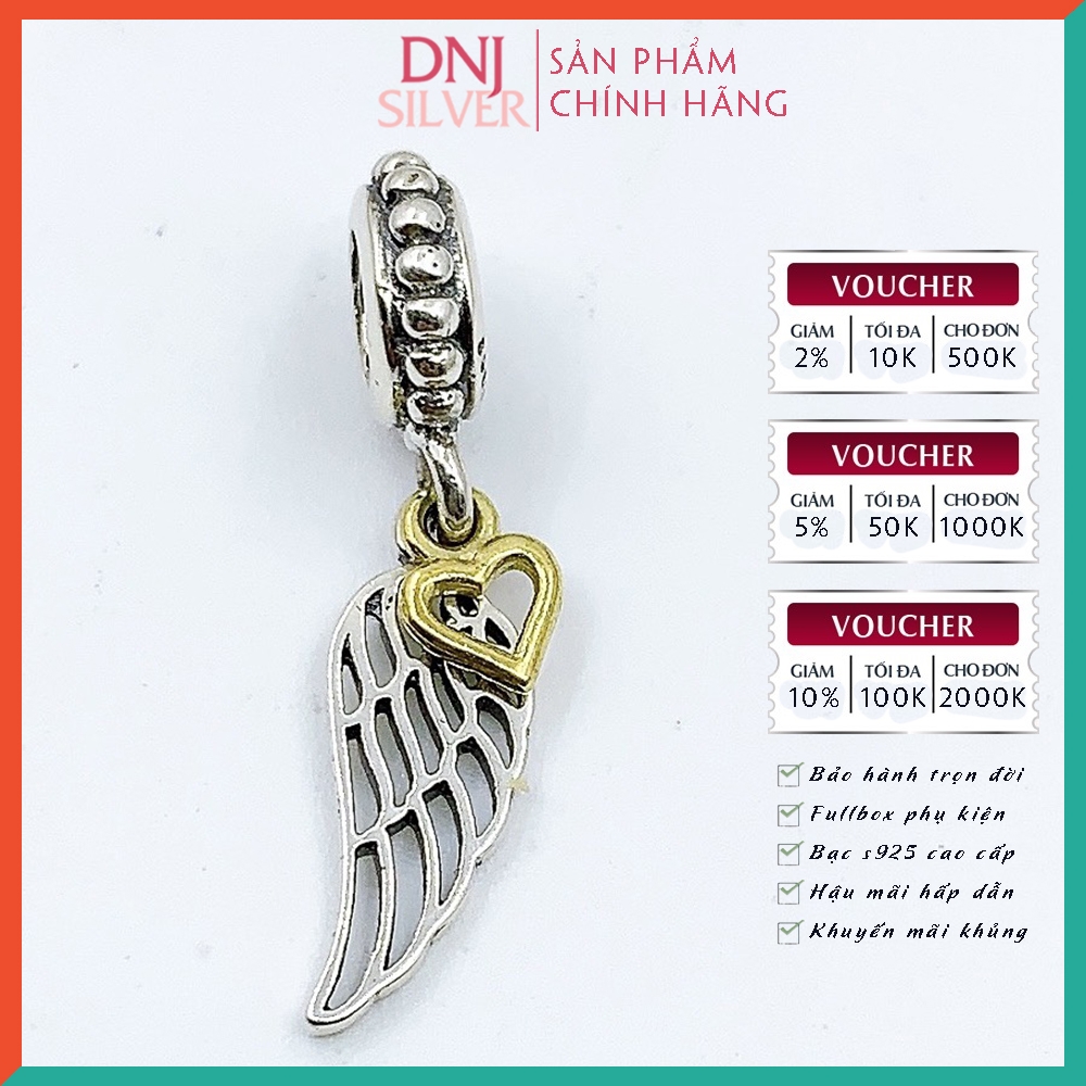 Vòng tay charm bạc 925 cao cấp - Bộ Vòng charm The Lucky Angel Wings Charm Collections - Vòng tay dành cho nam và nữ