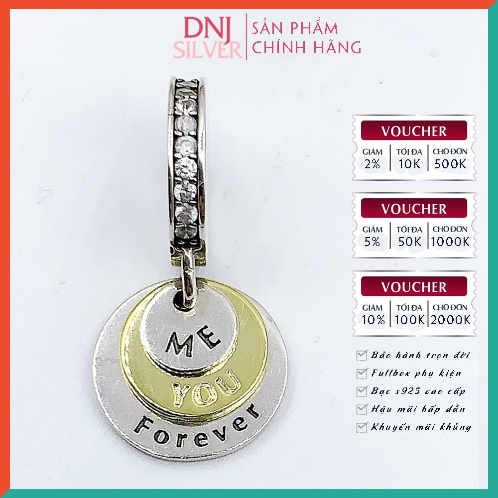 Vòng tay charm bạc 925 cao cấp - Bộ Vòng charm I Love You Forever And Beyond - Vòng tay dành cho nam và nữ