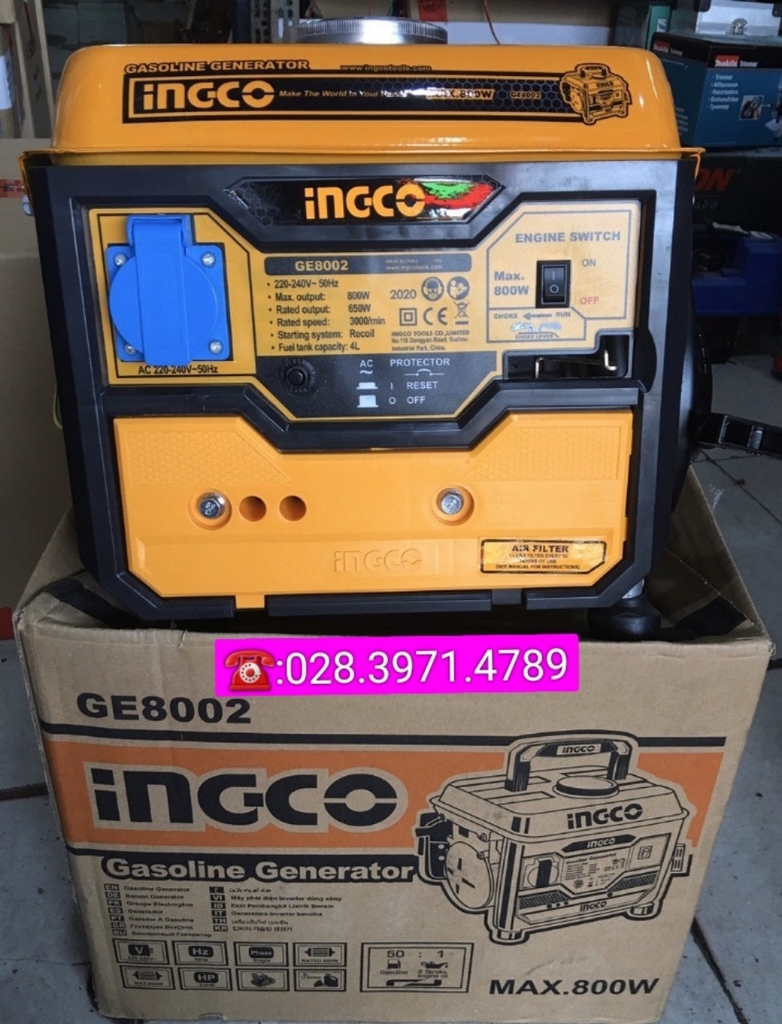 Máy phát điện gia đình chạy xăng Ingco GE8002 800W
