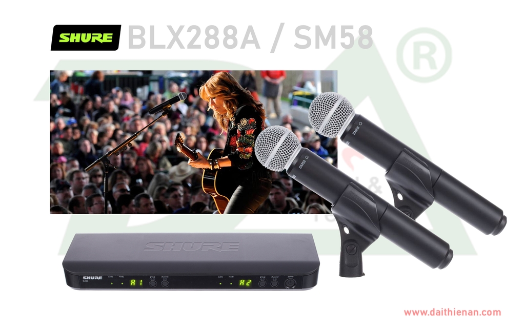 SHURE BLX 288A / SM58 (Bộ đôi 2 cây)