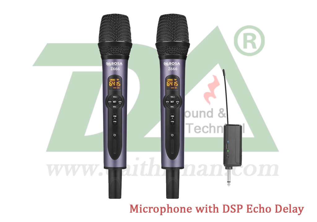 BOSA Z666 Micro có echo, bộ 2 cây, âm thanh chắc gọn tiếng hay!