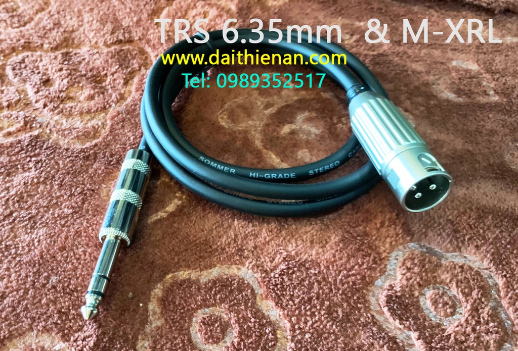 TAD-070 Dây Cho Loa Kiểm Âm và Micro Không Dây Chuyển từ Male 6.35mm TRS Jack & Canon M-XRL Cái &