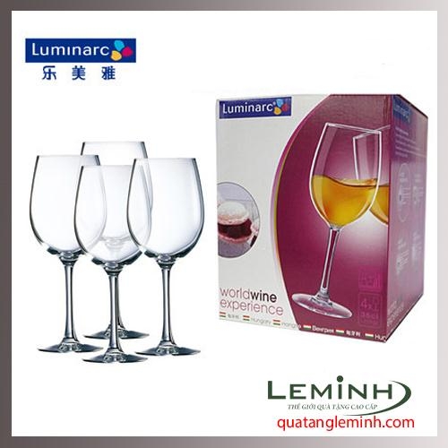 Bộ 4 ly rượu thủy tinh World Wine Luminarc E5979 350ml (Trong suốt)