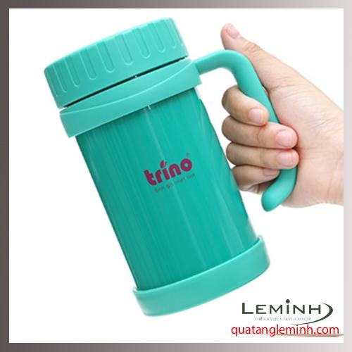 Bình giữ nhiệt Trino có tay cầm 500ml - Màu xanh lá