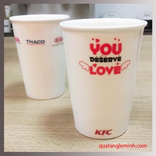 Cốc sứ Hàn Quốc Eco Cup - in logo KFC