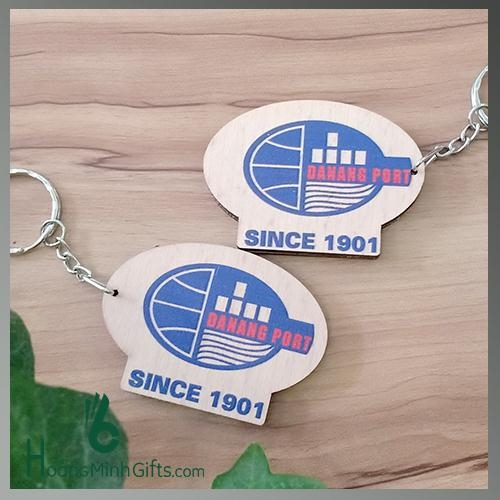 Móc Khóa Gỗ Khắc Logo - Kh Da Nang Port