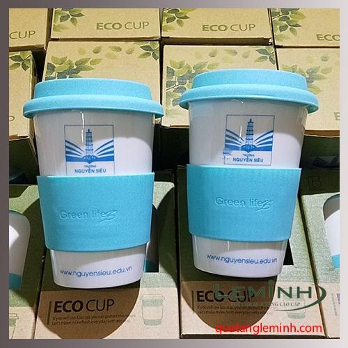 Cốc sứ Hàn Quốc Eco Cup - Trường Nguyễn Siêu