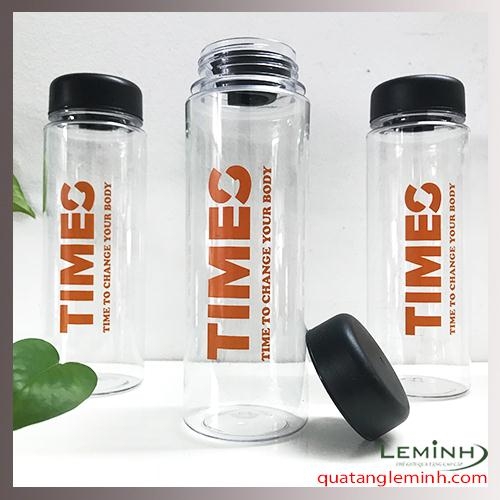 Bình  đựng nước nhựa Mybottle in logo - khách hàng TIMES FITNESS