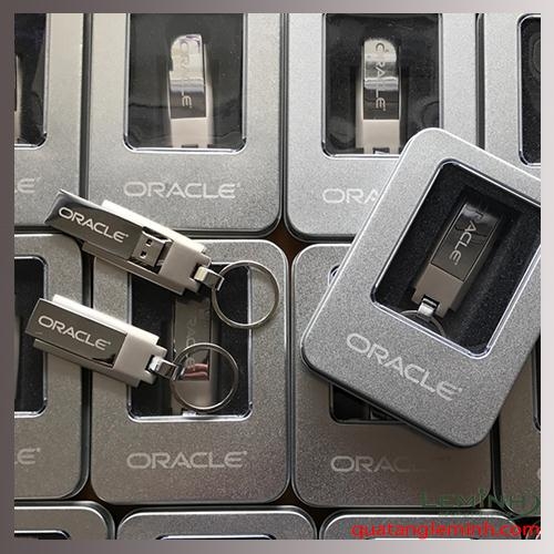 Bộ USB kim loại xoay khắc logo - Oracle
