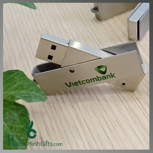 USB Kim Loại Xoay Khắc Logo - KH VIETCOMBANK