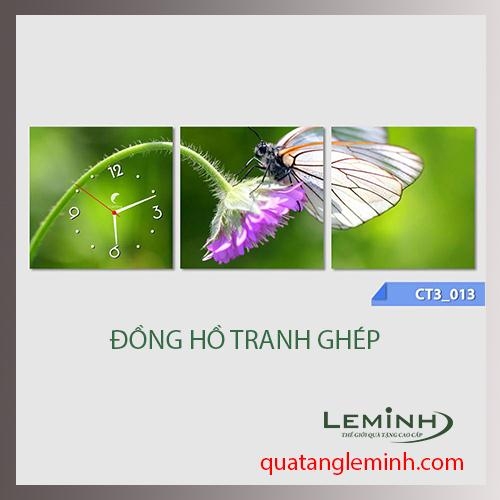 Bộ tranh ghép đồng hồ 3 tấm vuông 30x30cm 008