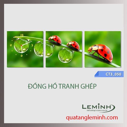 Bộ tranh ghép đồng hồ 3 tấm vuông 30x30cm 012